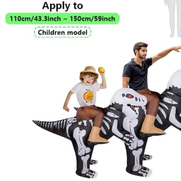 Kids blow up Dino costume - Picture 3 of 6